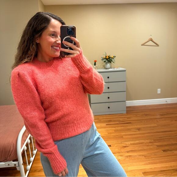 NWT Marant Etoile Pink Coral Mohair Wool Pullover Esmee Sweater 36 Medium - Picture 4 of 15